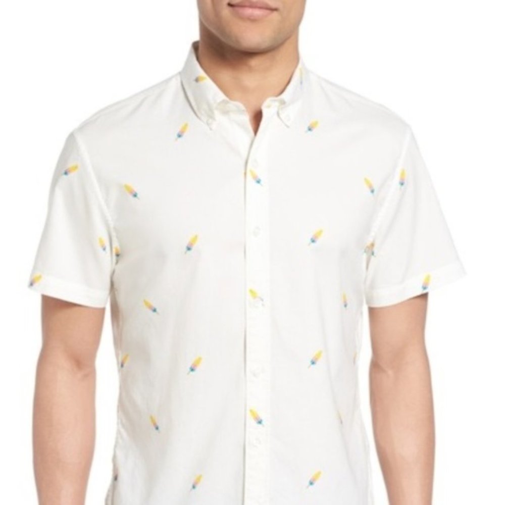 Bonobos Men's XL Short Sleeve Button Down Slim Fit in Popsicle Print